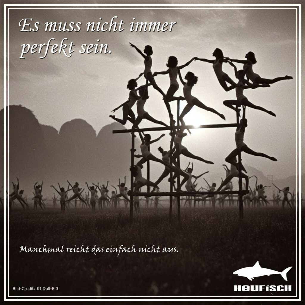 Es muss nicht immer perfekt sein. Manchmal reicht das einfach nicht aus.
