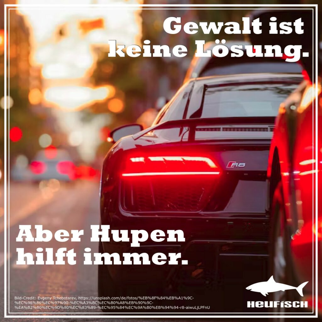 Gewalt ist keine Lösung. Aber Hupen hilft immer.